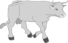 Gray Walking Cow Clip Art